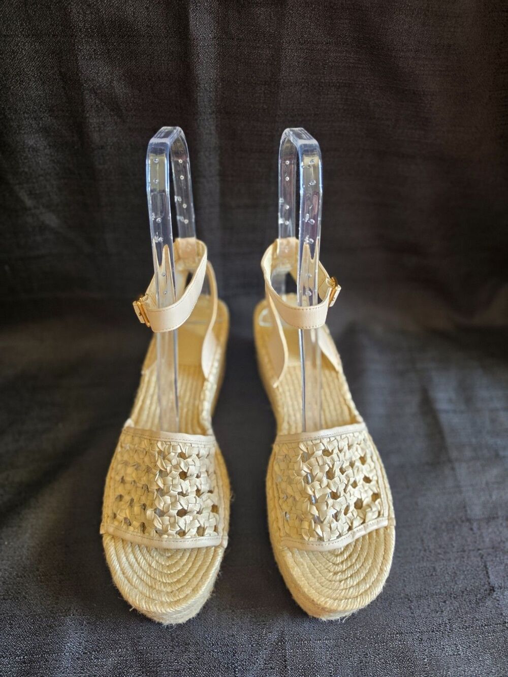 Tory Burch Adey Espadrille Nappa Leather Platform Sandal In Brie Size 9 NWOB